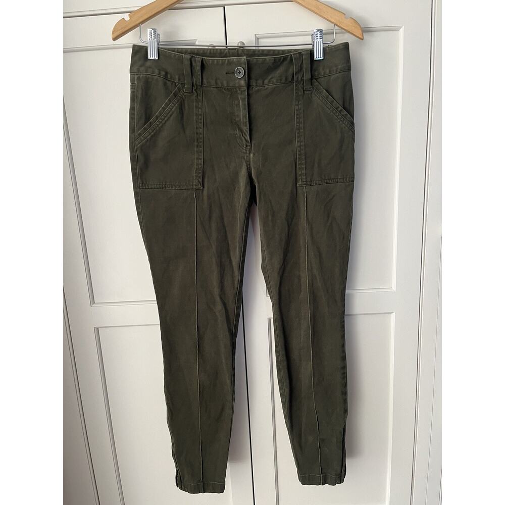 Loft modern skinny ankle jeans khaki olive green Sz. 4